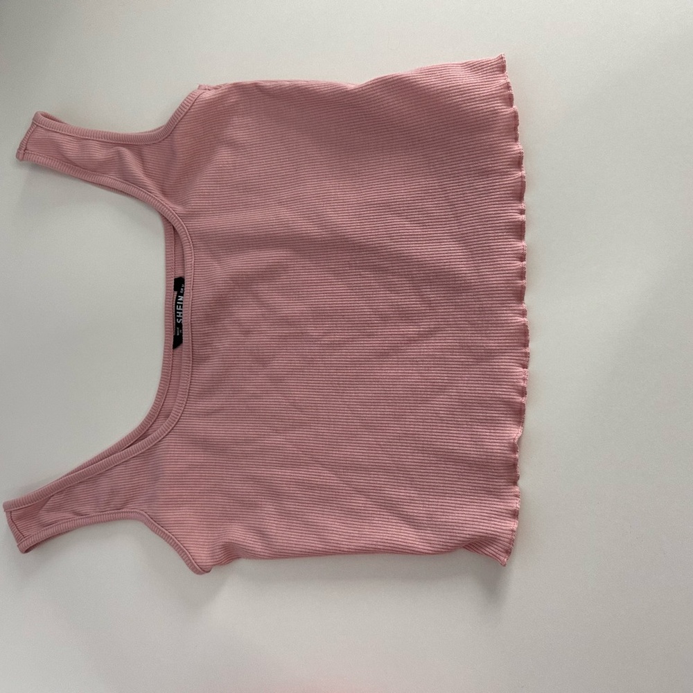 SHEIN Blush Ribbed Knit Top